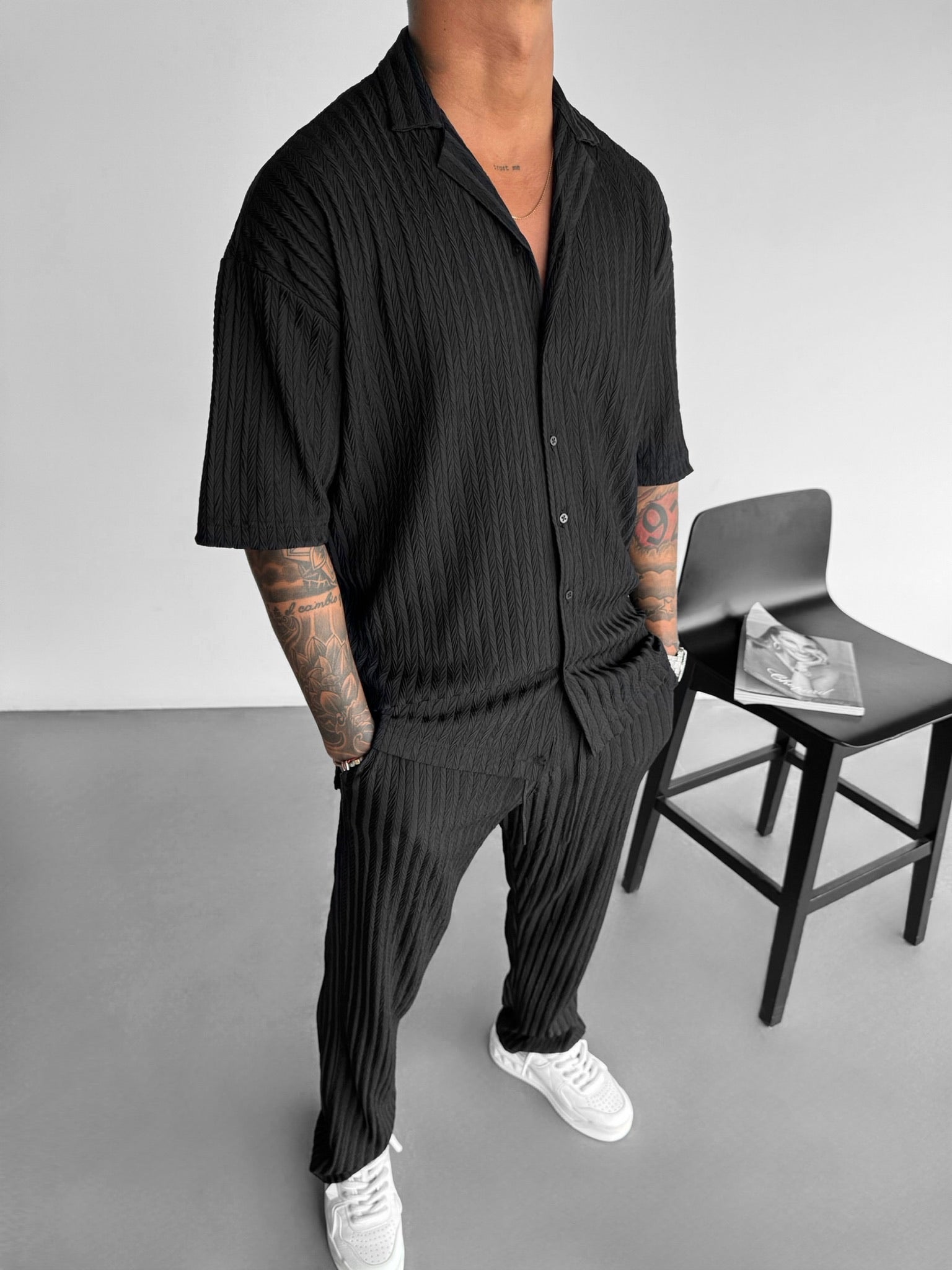 Luigi Oversize struktureret skjorte