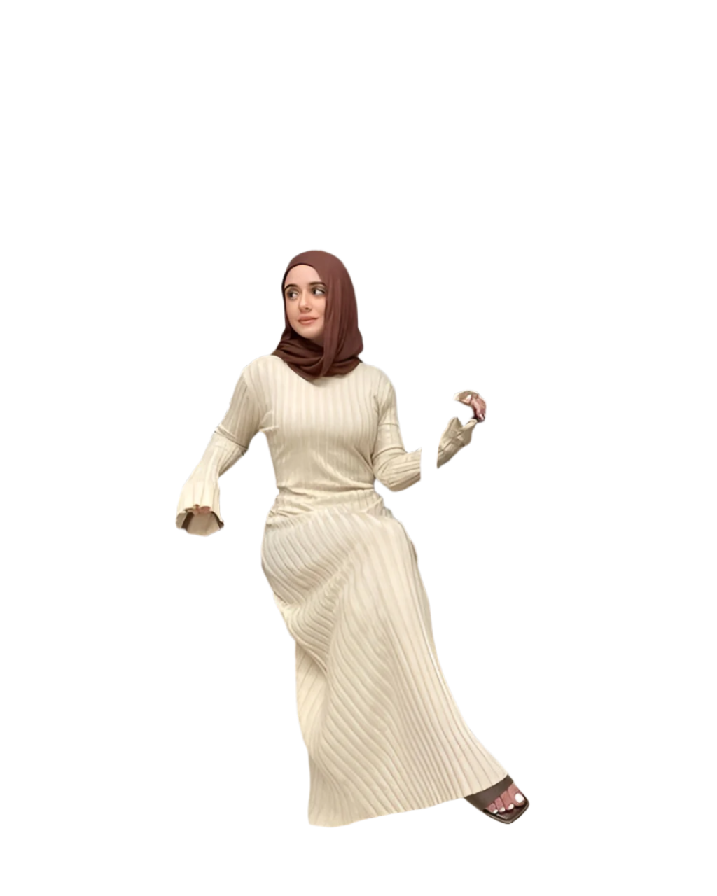 Isabella – Strikket Multifarvet Maxi Kjole til Kvinder