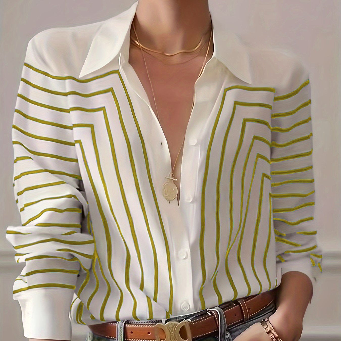 AntonioVecchi Elegant skjorte med stribet print