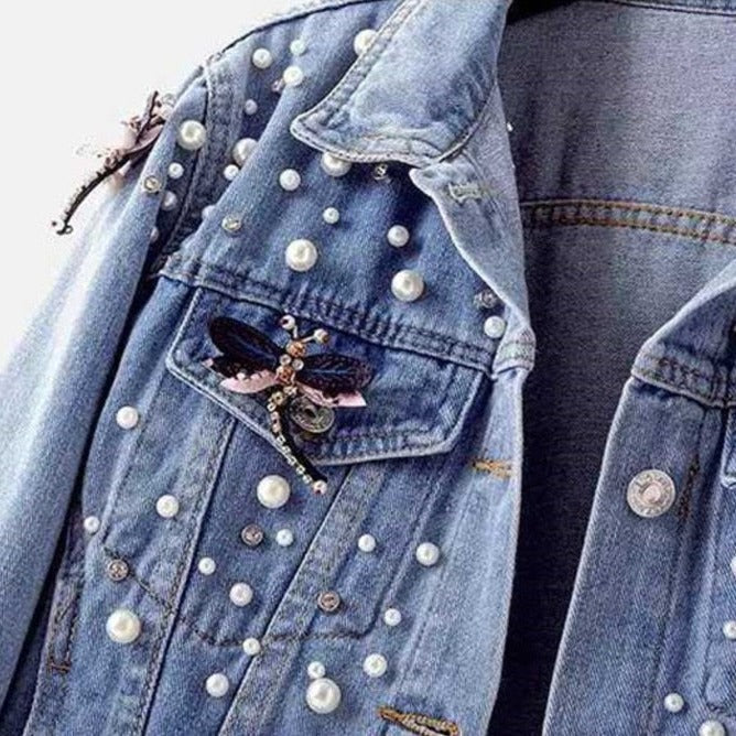 Jill - Detaljeret denimjakke