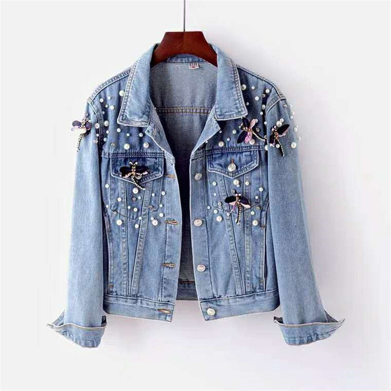 Jill - Detaljeret denimjakke