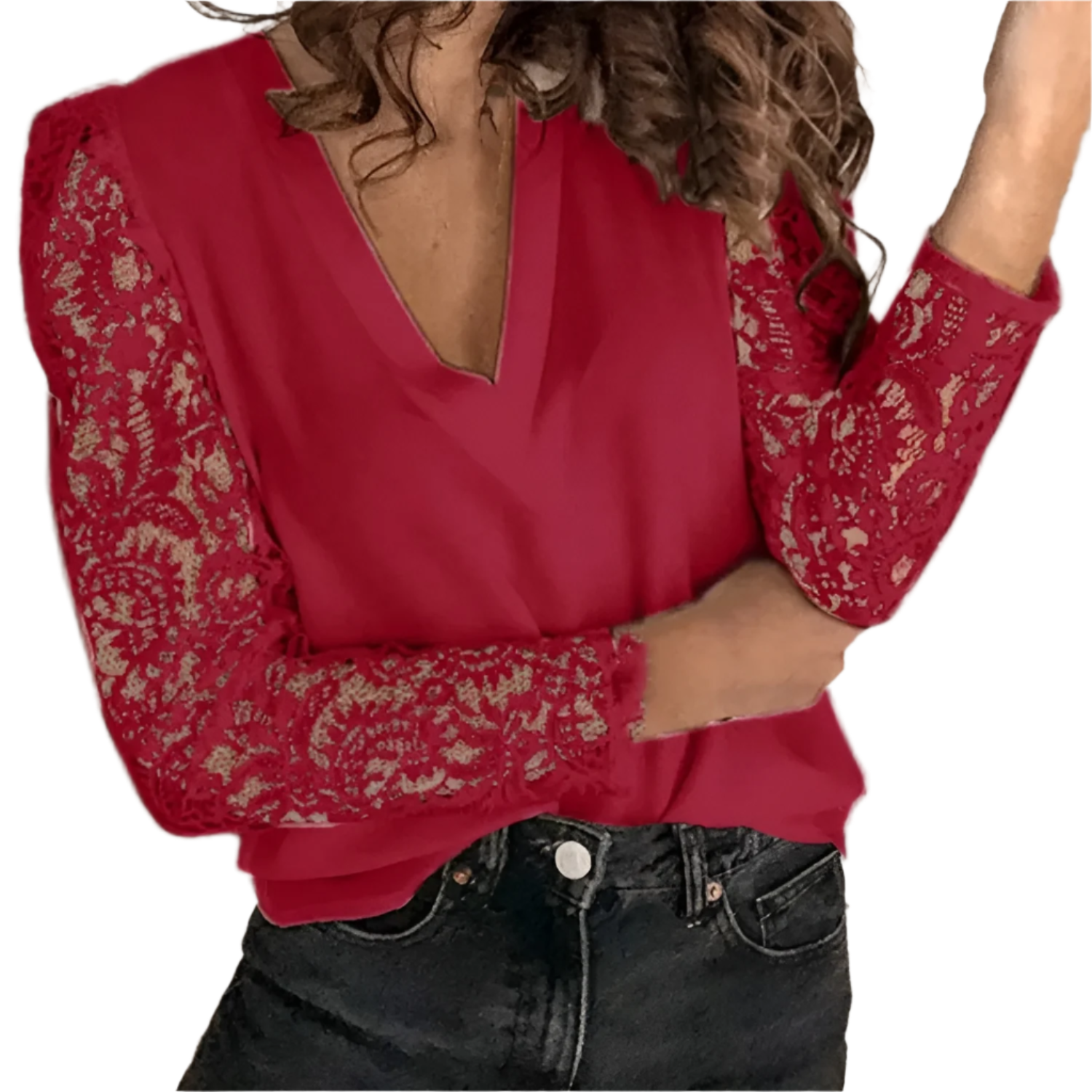 Elena – Damebluse i Let Blonde med V-Hals