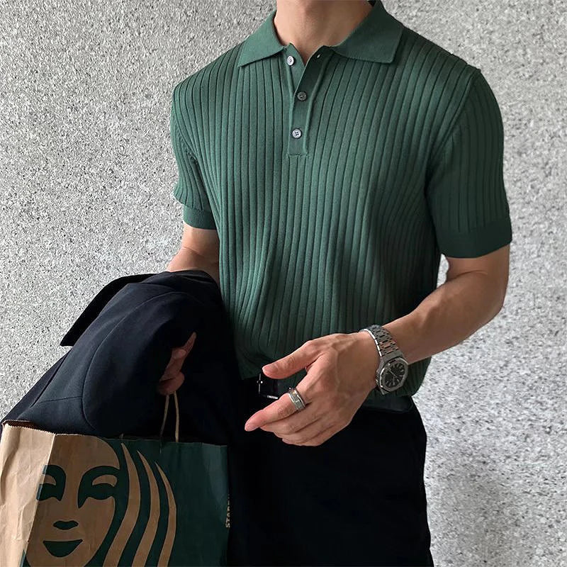 BrunoMarcello Strikket Poloshirt