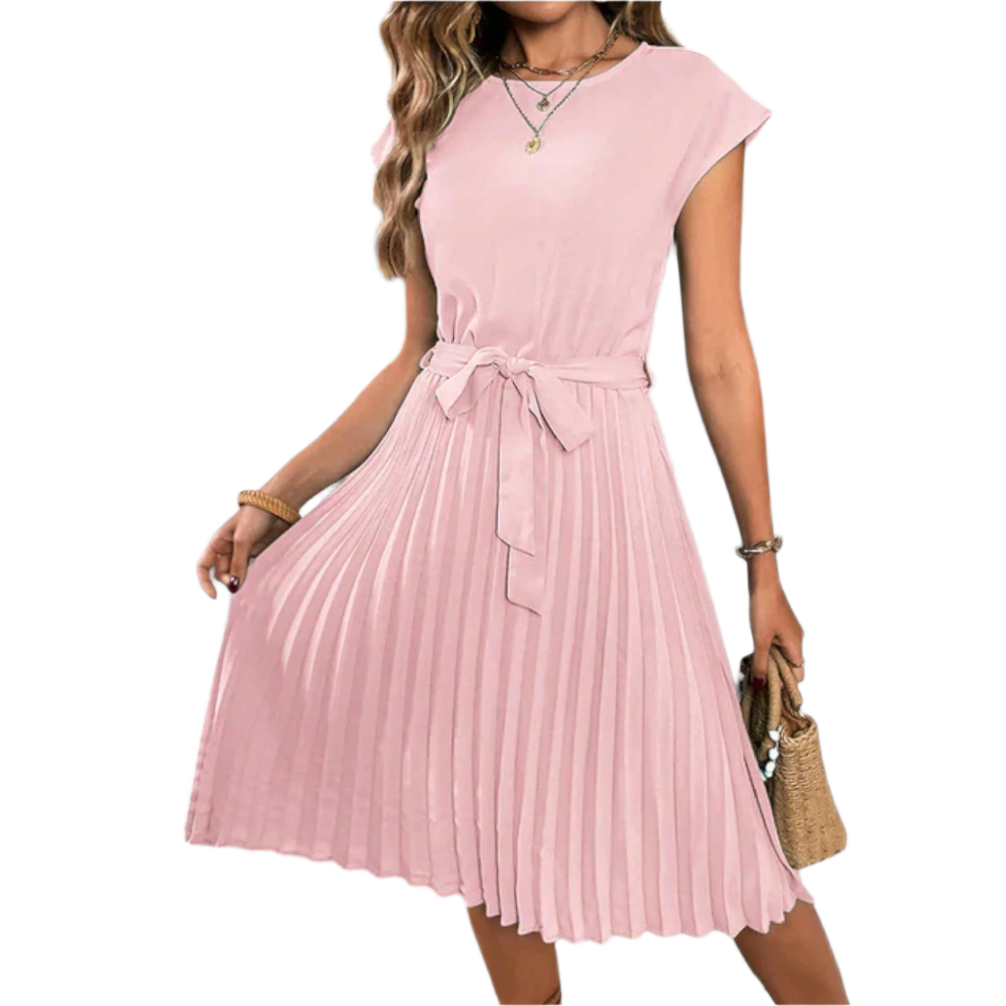 Isabella – Let Plisseret Kjole til Kvinder i Midi-længde