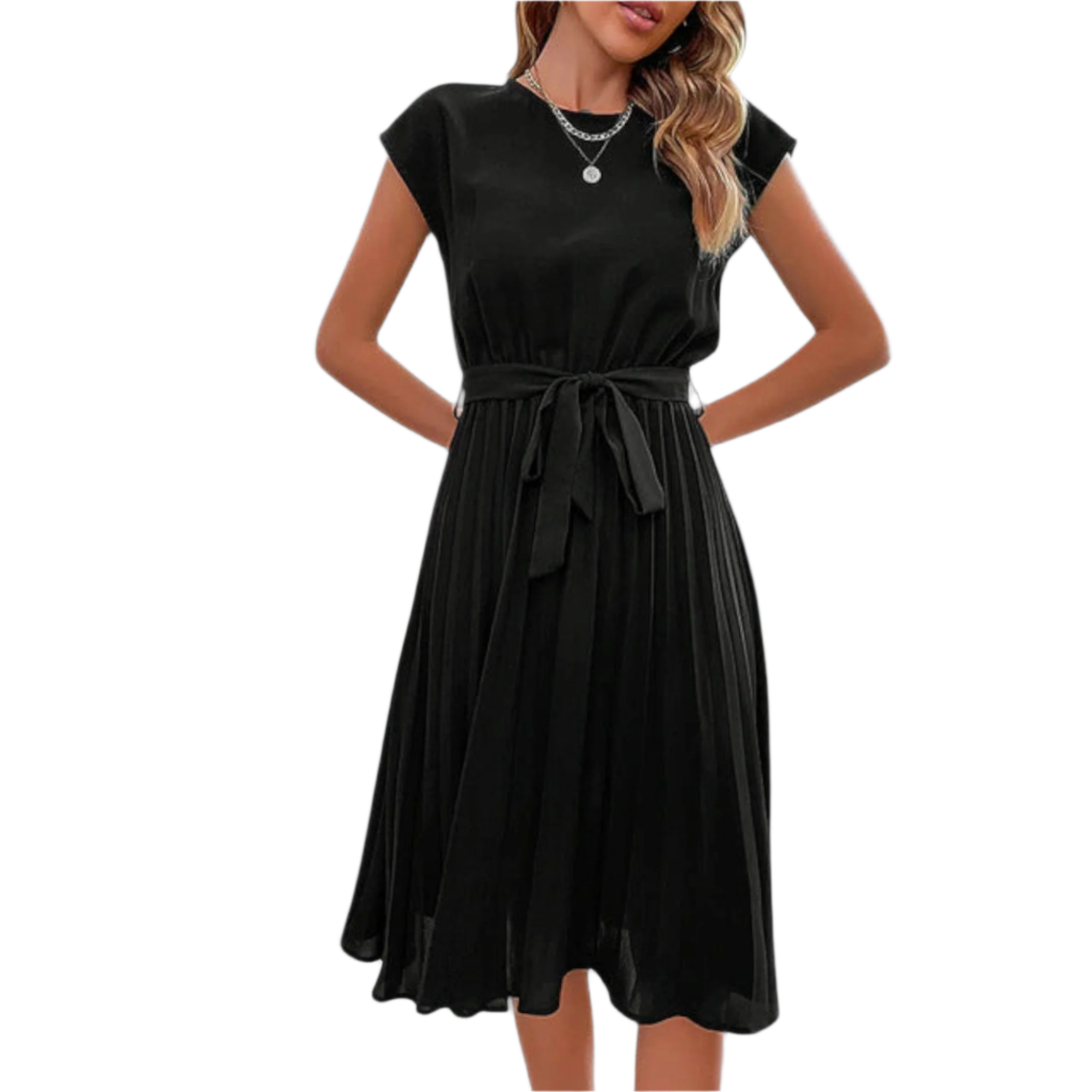 Isabella – Let Plisseret Kjole til Kvinder i Midi-længde