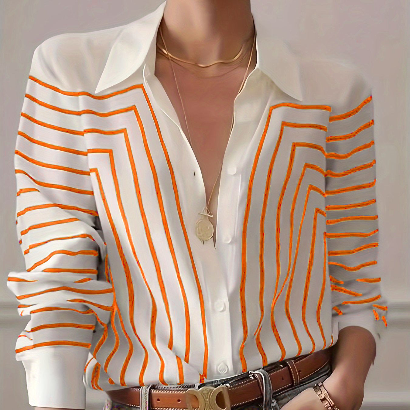 AntonioVecchi Elegant skjorte med stribet print