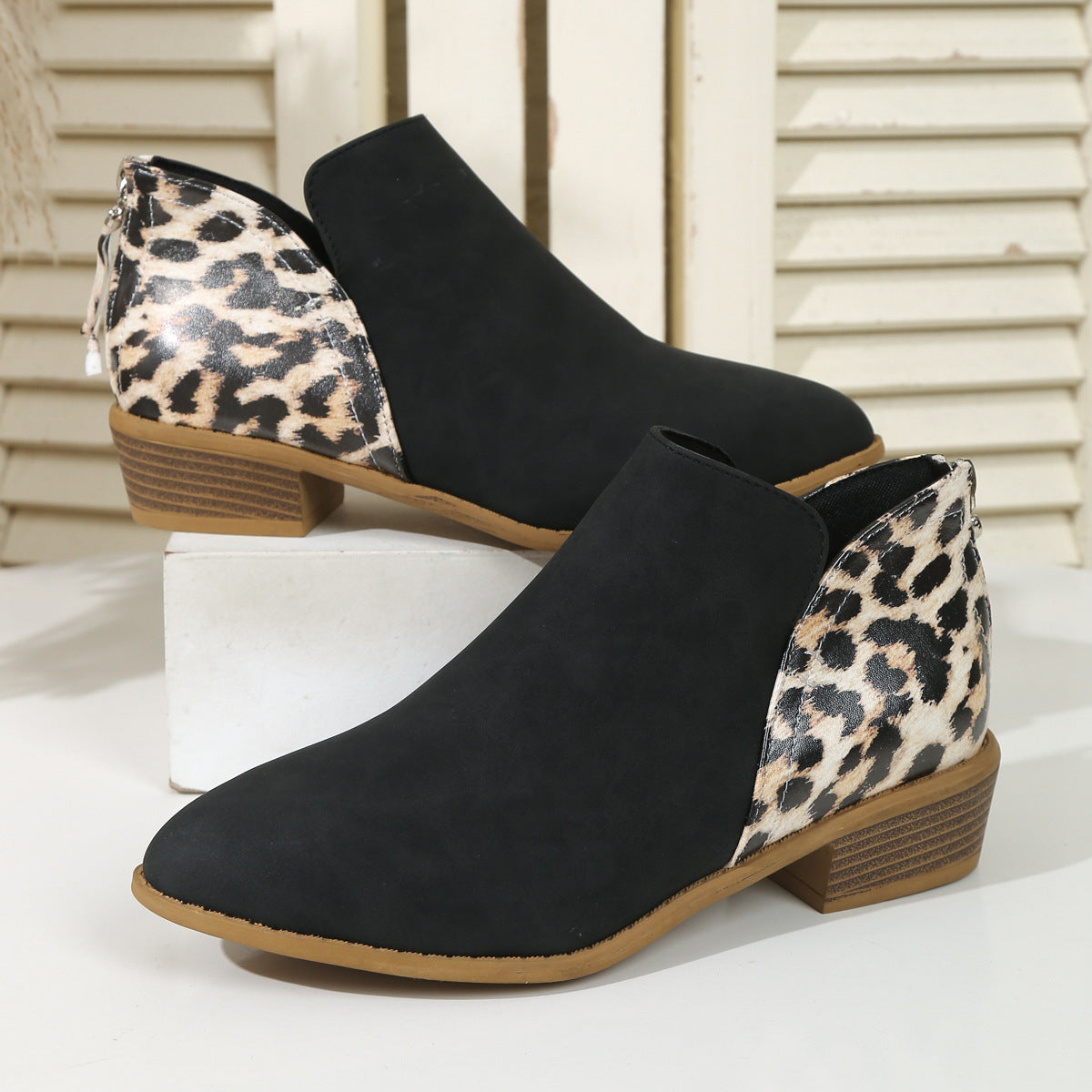 Agnes – Kvinders Suede-Look Boots med Blokhæl