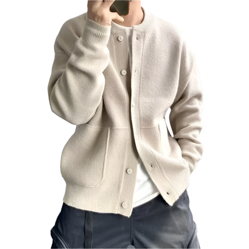 Matteo – Herrecardigan i Cashmereblanding med Knaplukning