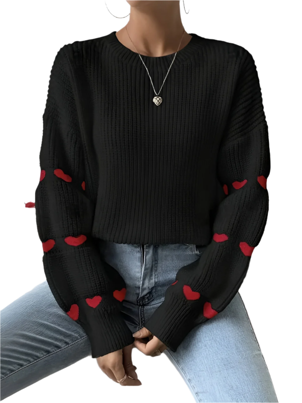 Isabella – Broderet Dame Sweater med Afslappet Pasform
