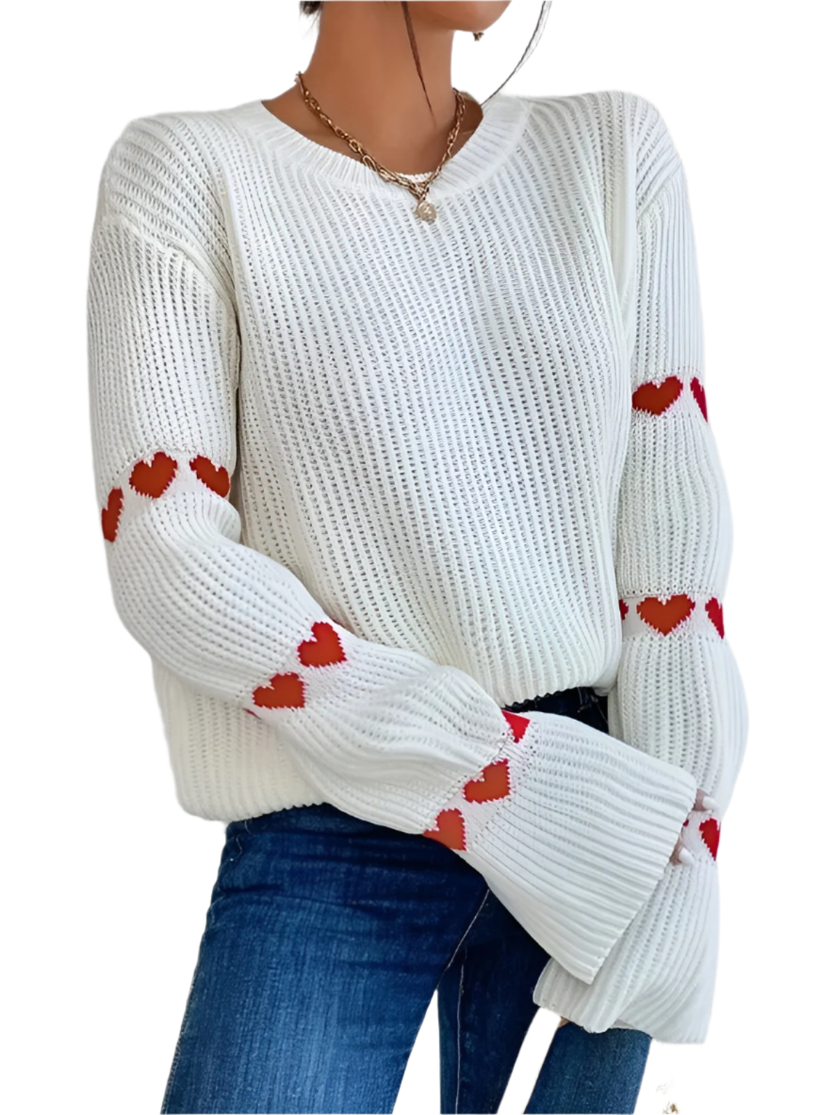 Isabella – Broderet Dame Sweater med Afslappet Pasform