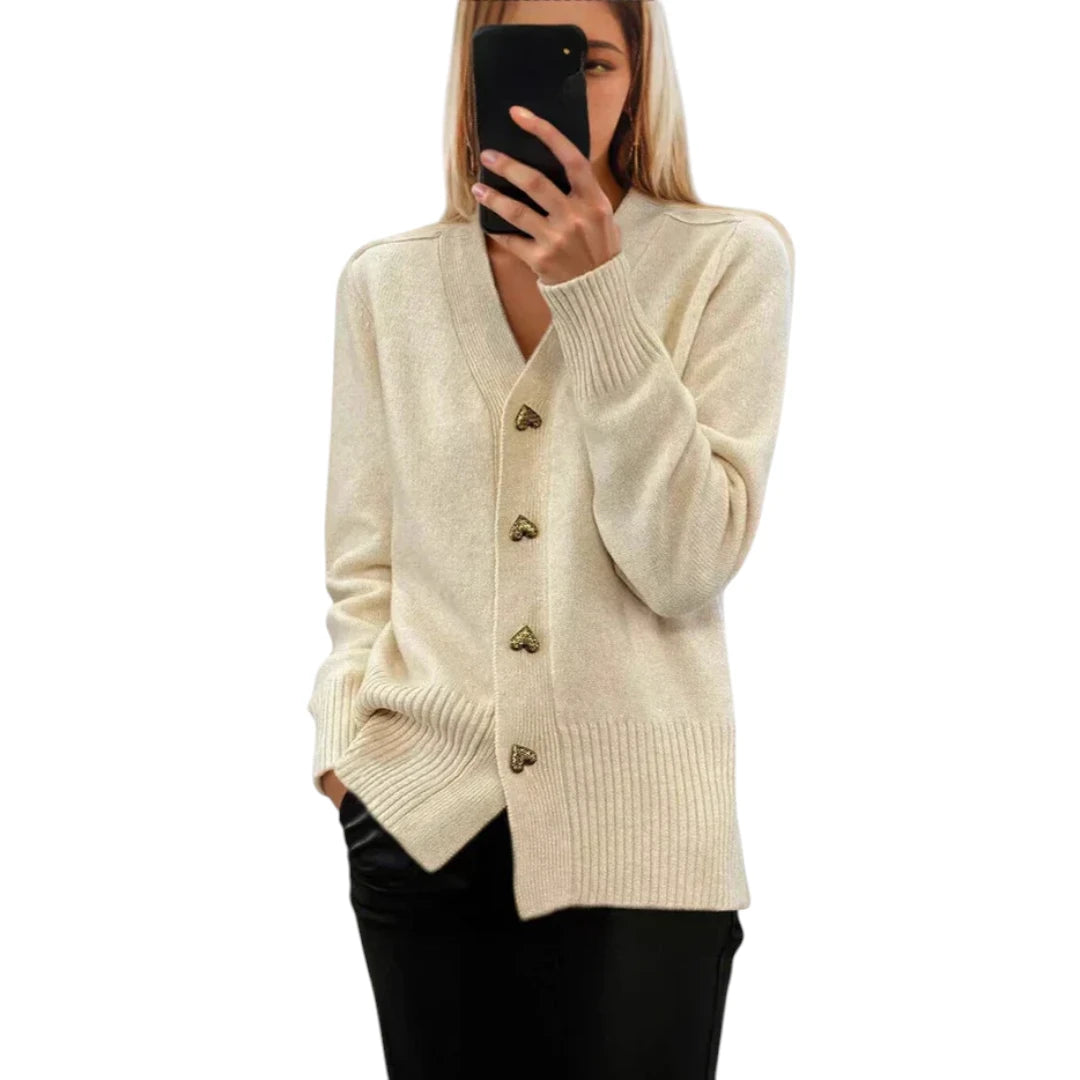 Amina – Elegant Cozy Strikjakke til kvinder