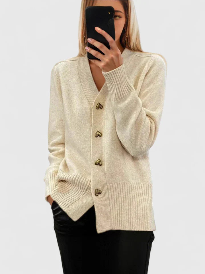 Amina – Elegant Cozy Strikjakke til kvinder