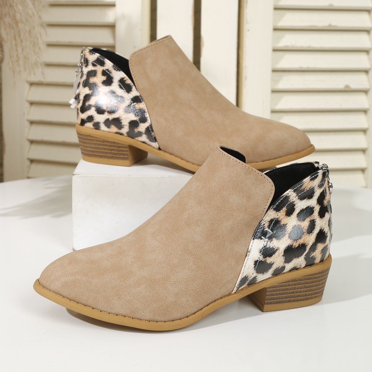 Agnes – Kvinders Suede-Look Boots med Blokhæl