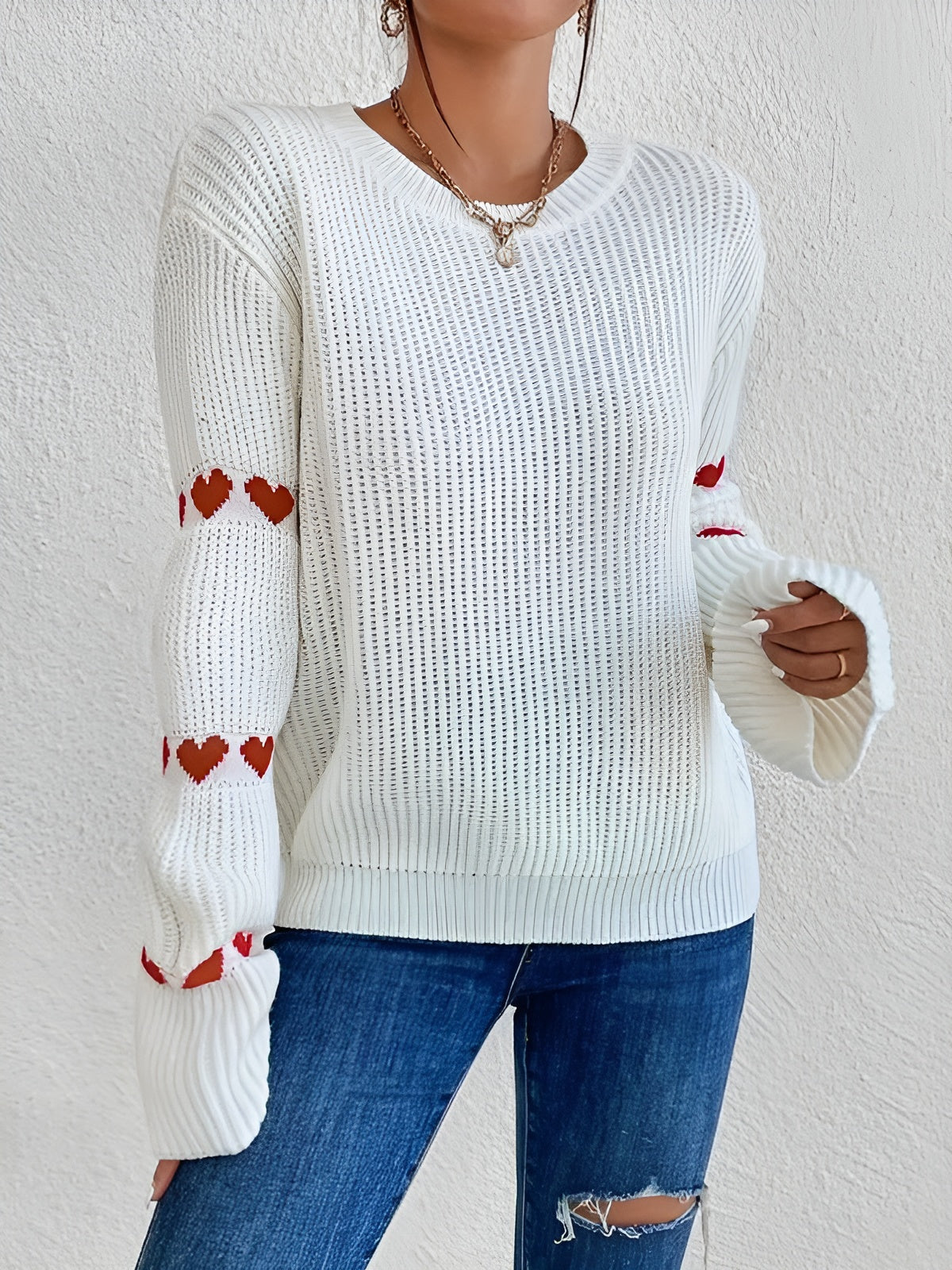 Isabella – Broderet Dame Sweater med Afslappet Pasform