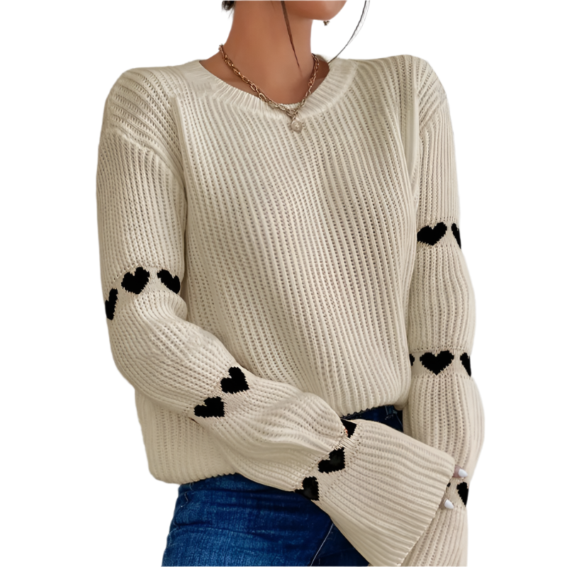 Isabella – Broderet Dame Sweater med Afslappet Pasform