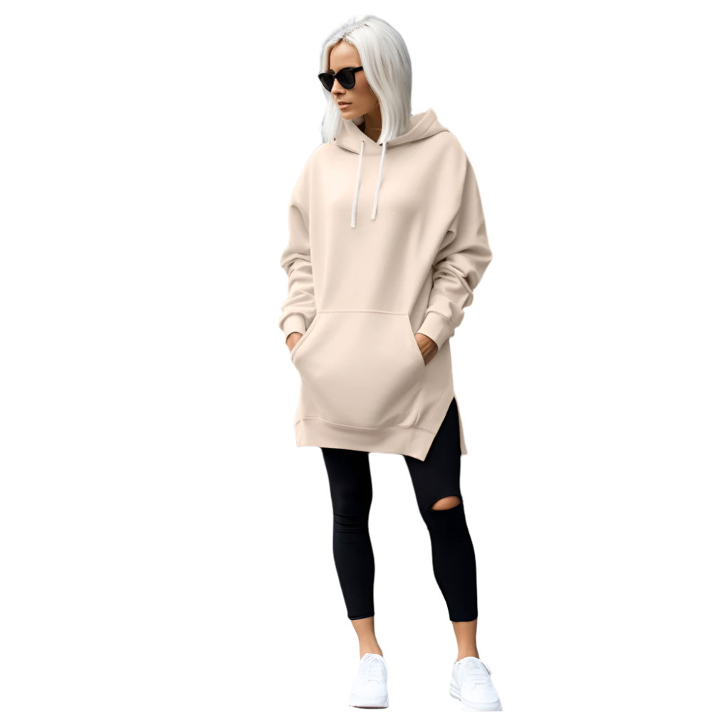Aurora – Oversize Blød Hoodie Kjole til Kvinder