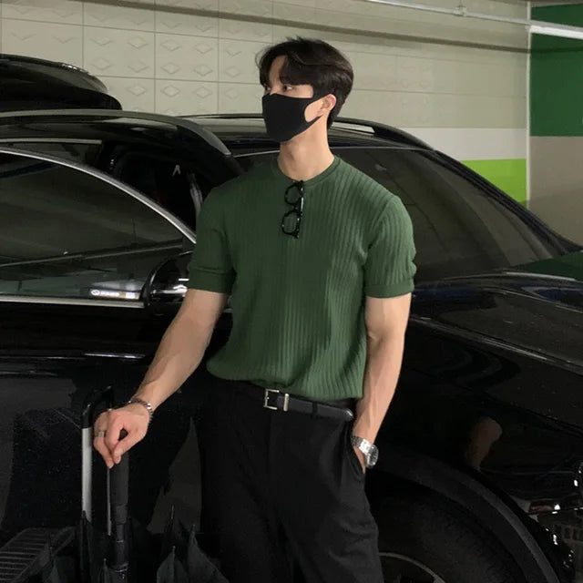 BrunoMarcello Strikket Poloshirt