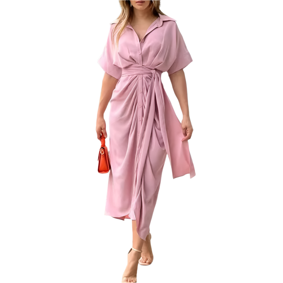 Giulietta – Sommerkjole til Kvinder med Knaplukning og Elegant Fald