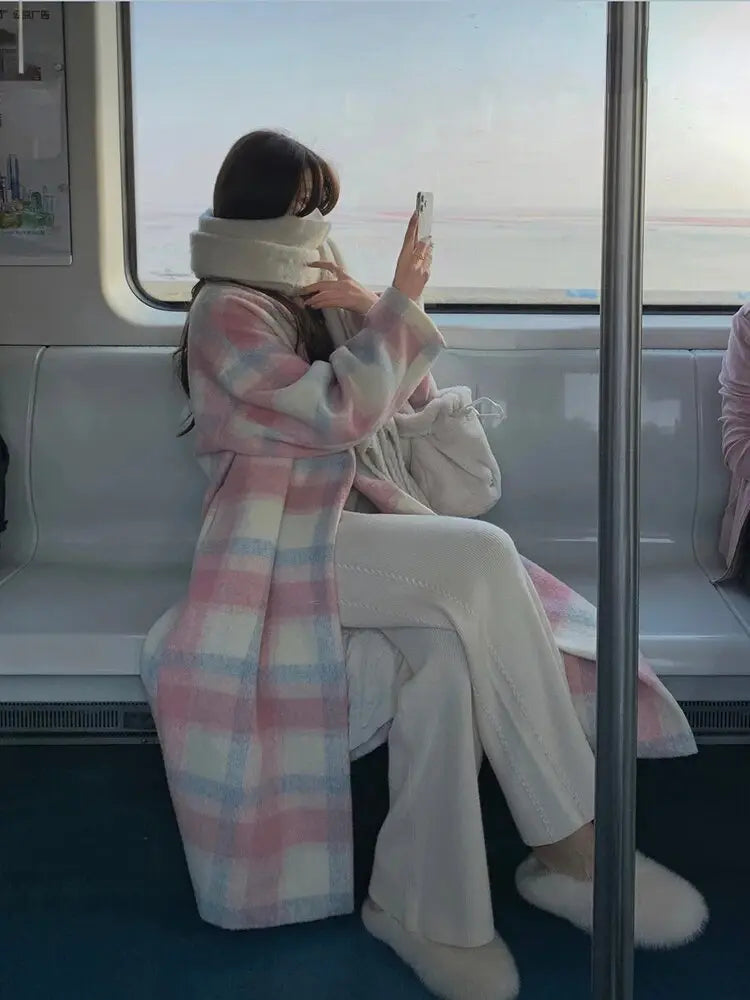 CozyCouture | Lang syntetisk uldfrakke Luxia