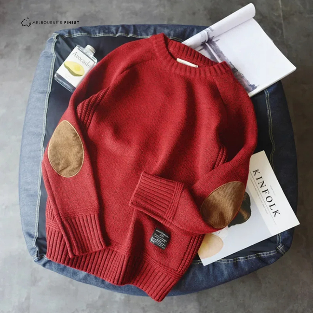 Lorenzo – Herre Pullover i Bomuld med Albuedetaljer