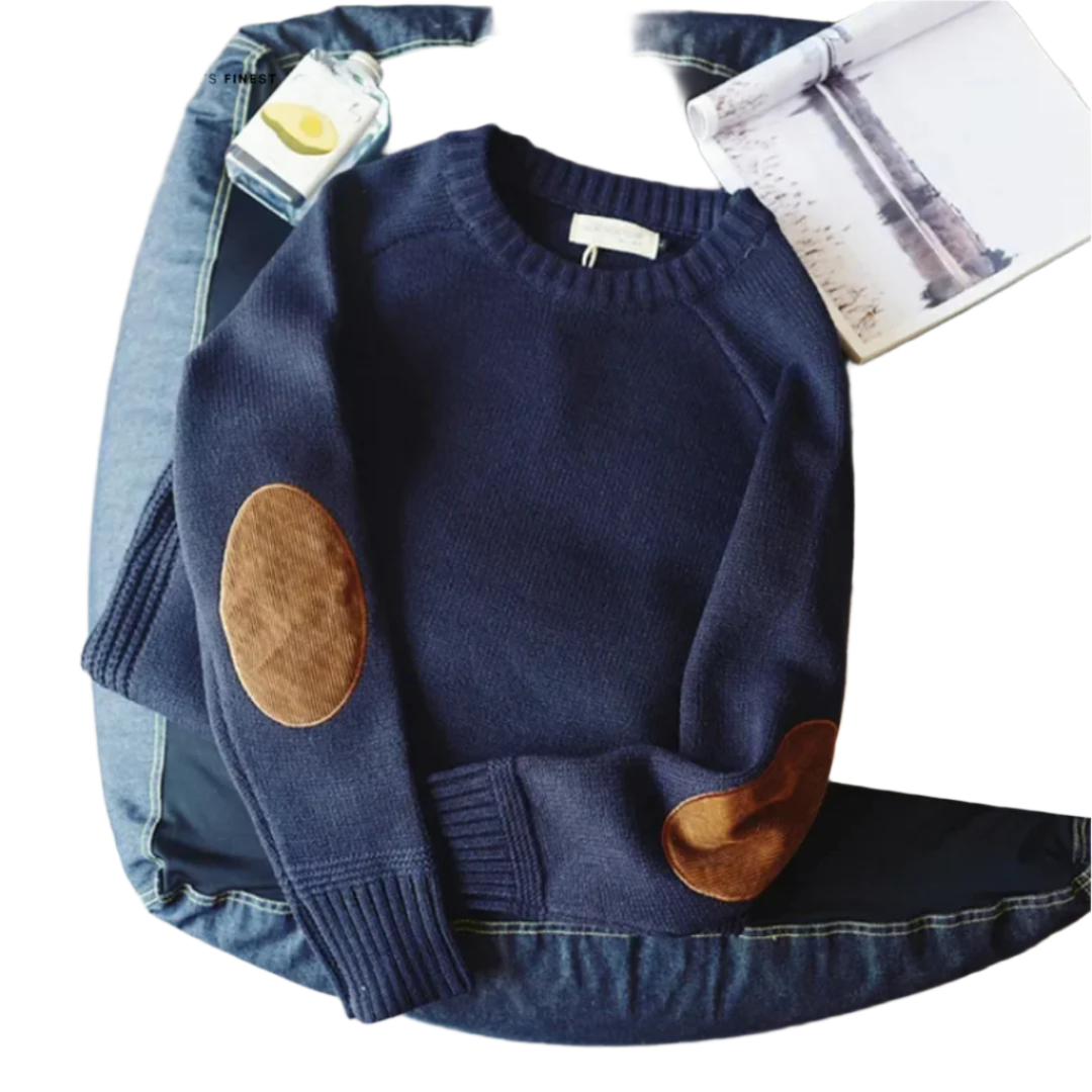 Lorenzo – Herre Pullover i Bomuld med Albuedetaljer