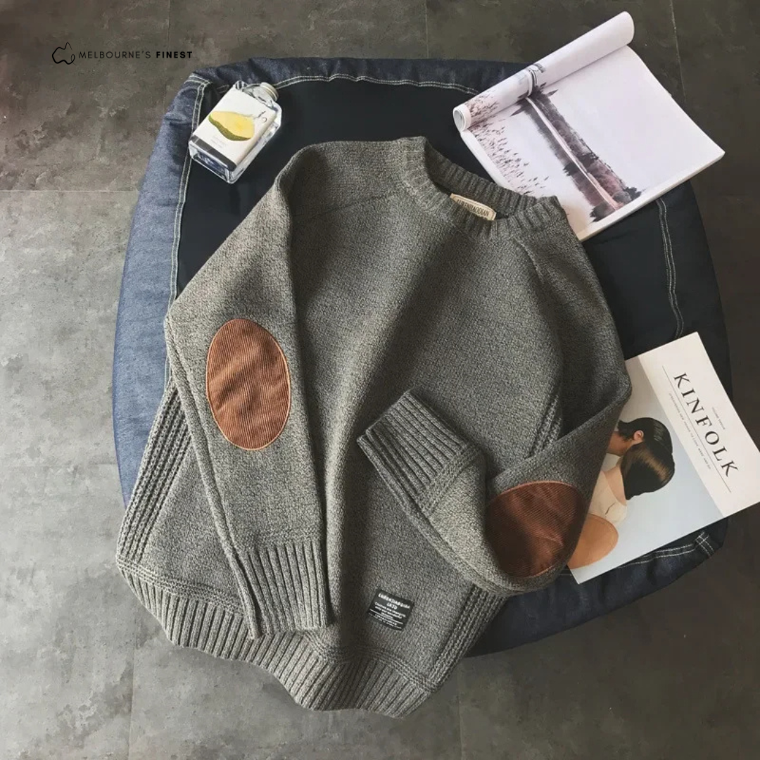 Lorenzo – Herre Pullover i Bomuld med Albuedetaljer