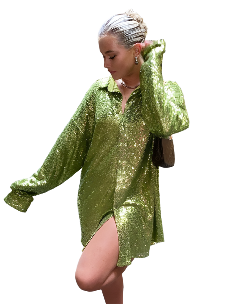 Isabella – Glitrende Oversize Bluse til Kvinder