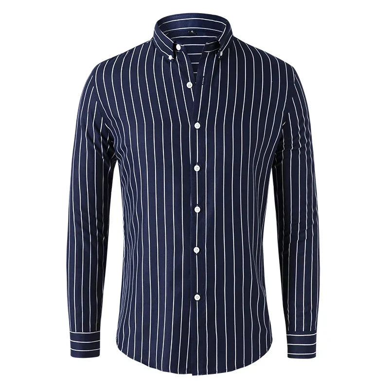 Colvani – Stribet Slim Fit Skjorte til Mænd