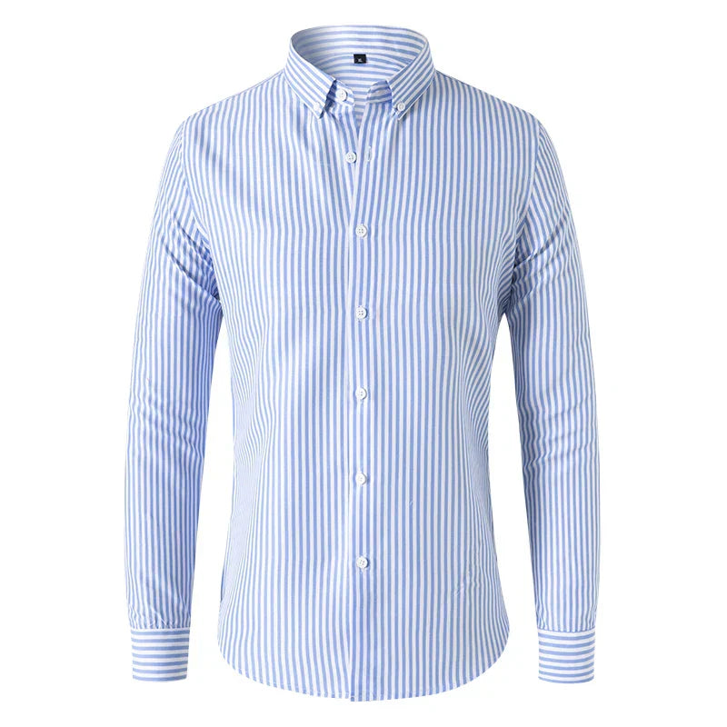 Colvani – Stribet Slim Fit Skjorte til Mænd