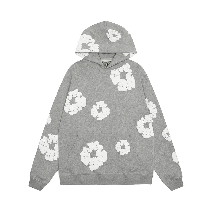 ModaDenimo - Viral denim unisex floral hoodie