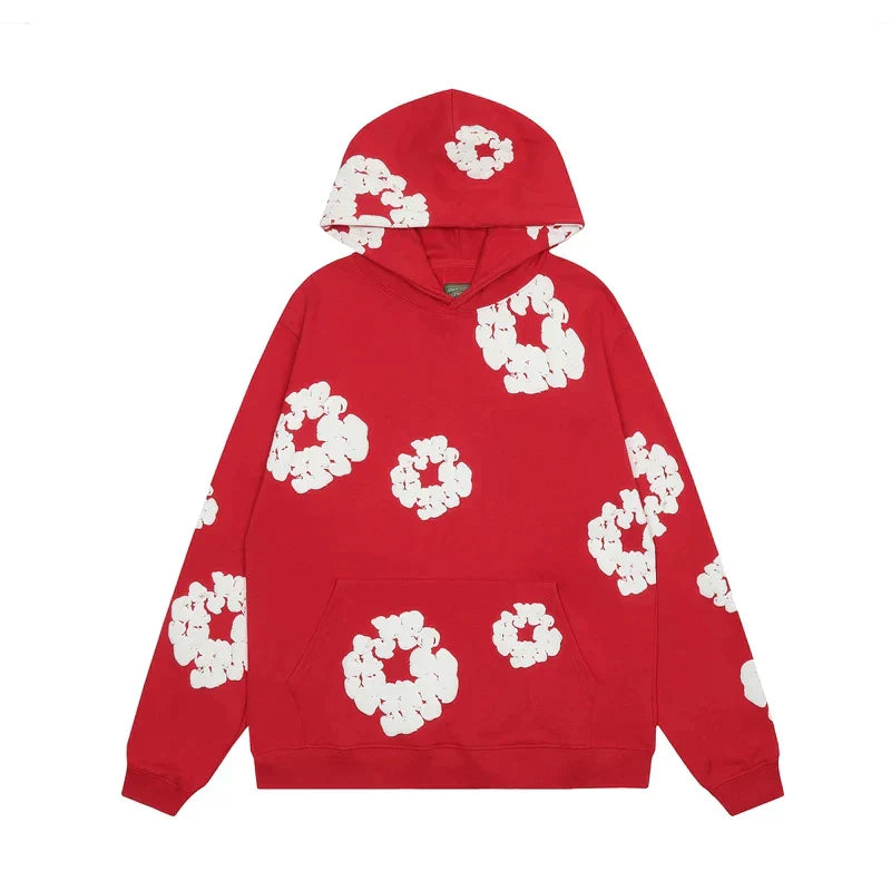 ModaDenimo - Viral denim unisex floral hoodie