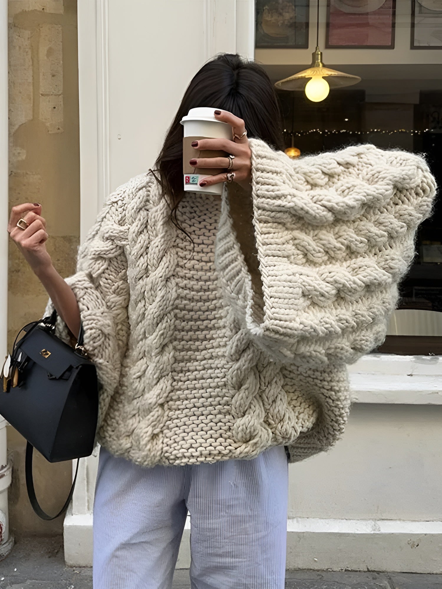 Amélie – Komfortabel Oversize Strikket Damecardigan