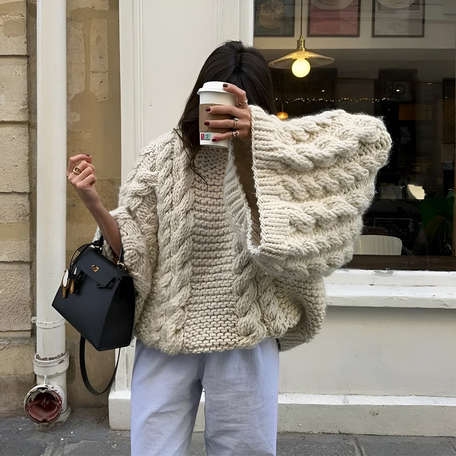 Amélie – Komfortabel Oversize Strikket Damecardigan