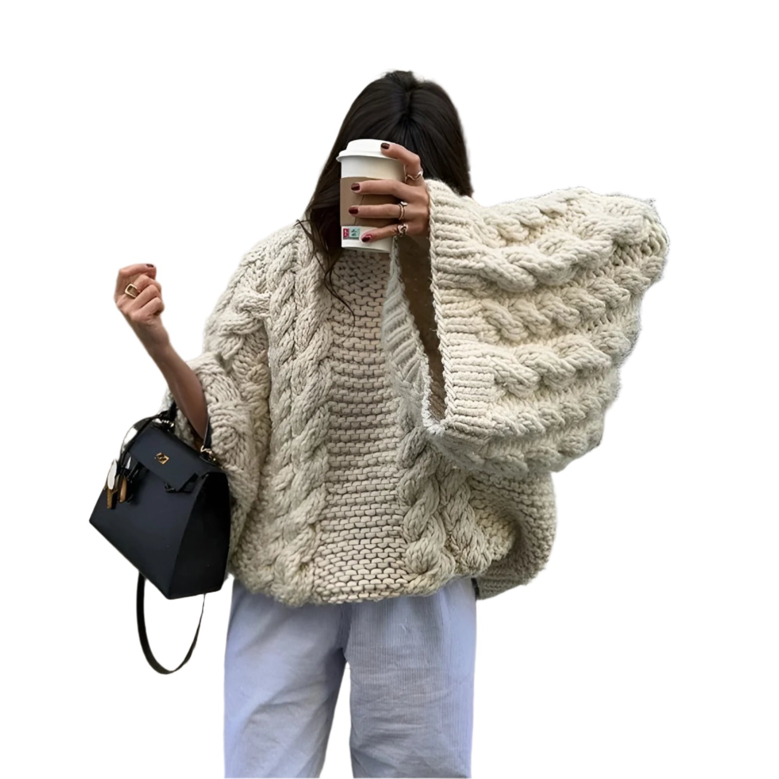 Amélie – Komfortabel Oversize Strikket Damecardigan
