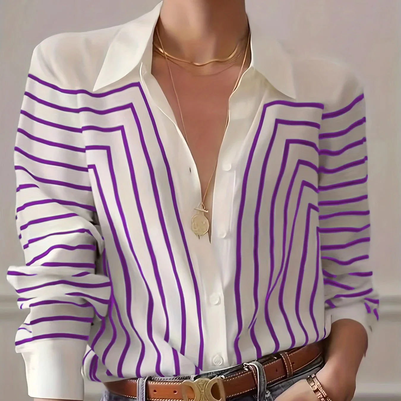 AntonioVecchi Elegant skjorte med stribet print