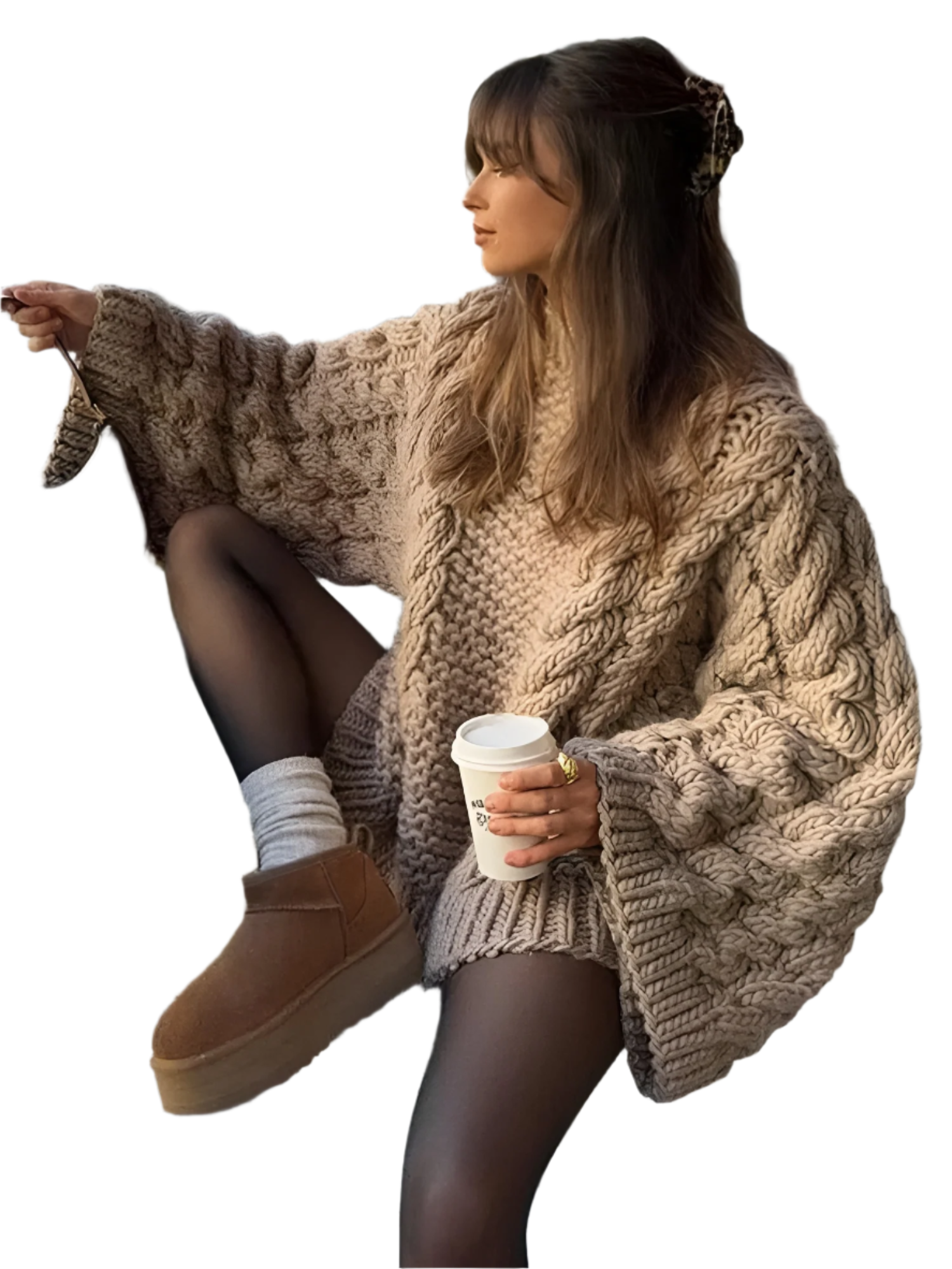 Amélie – Komfortabel Oversize Strikket Damecardigan
