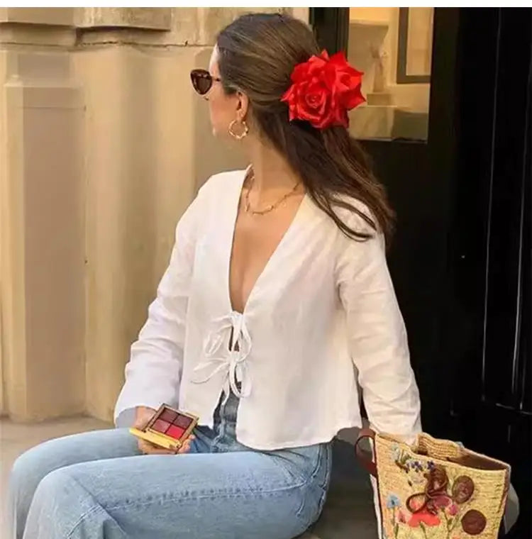 ValentinaRicci top med sløjfelukning til kvinder