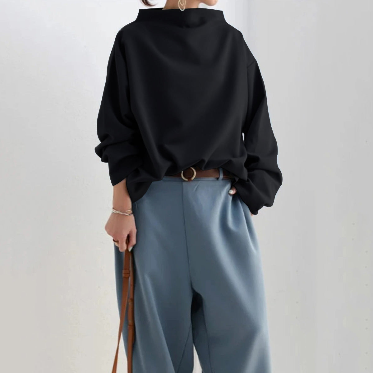 Sophia – Elegant Løstsiddende Damebluse i Bomuld