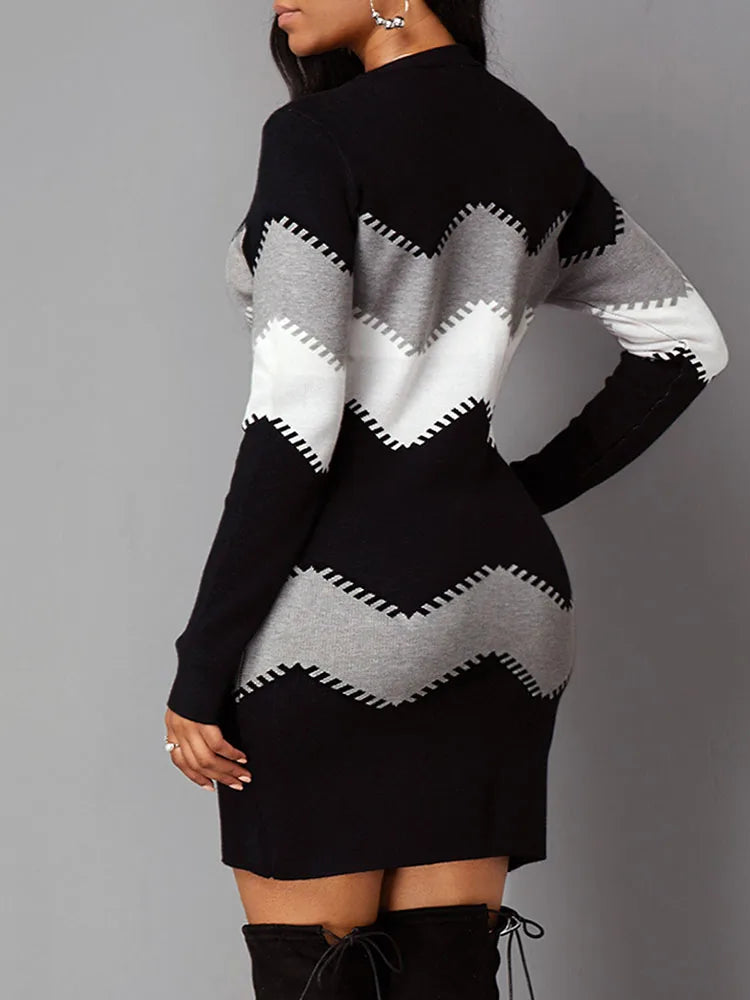 EmiliaConti Langærmet strikket kjole