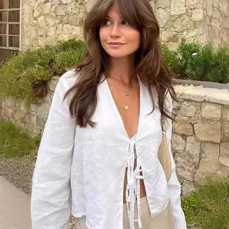 ValentinaRicci top med sløjfelukning til kvinder