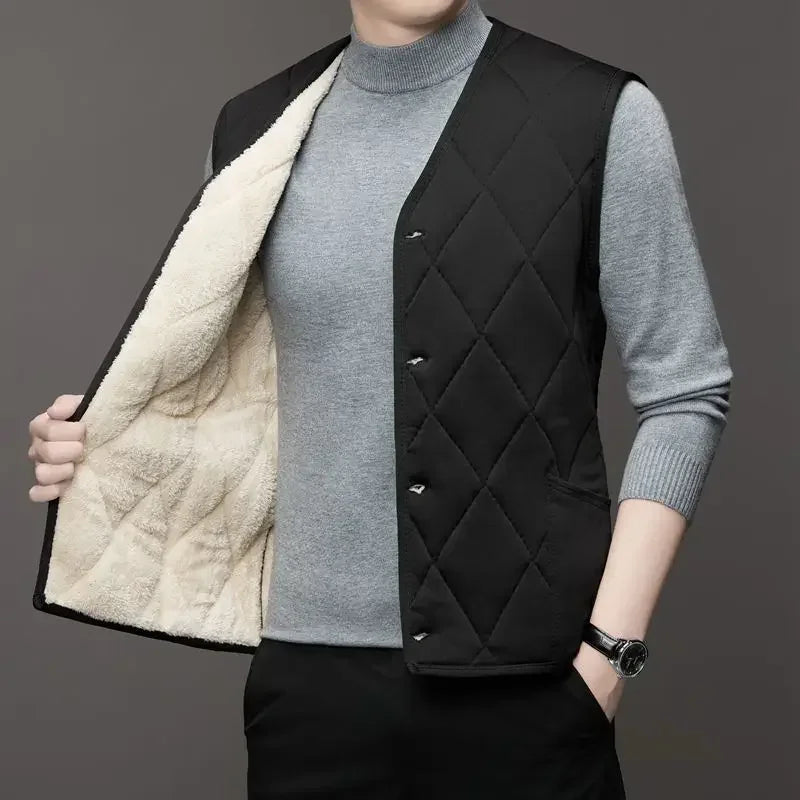 Lorenzo – Varm Fleece Vest til Mænd med Løs Pasform