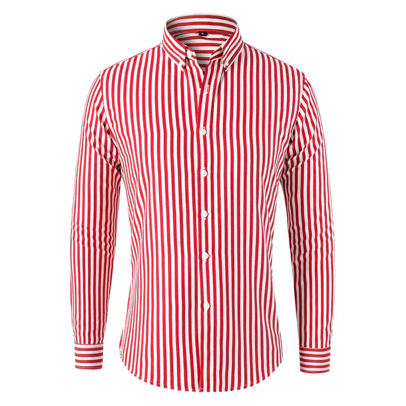 Colvani – Stribet Slim Fit Skjorte til Mænd