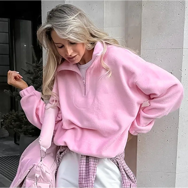 Lisanne – Komfortabel Half-Zip Sweater til Kvinder