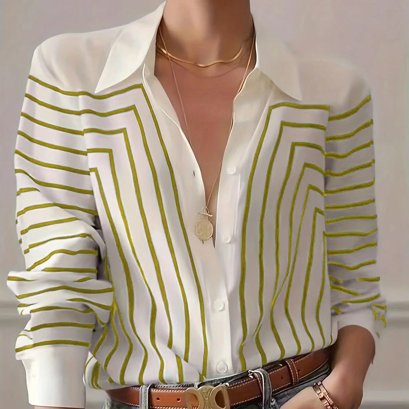 AntonioVecchi Elegant skjorte med stribet print