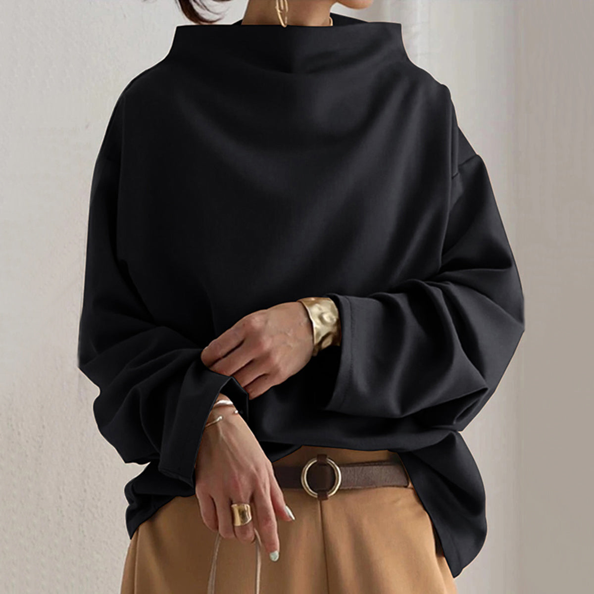 Sophia – Elegant Løstsiddende Damebluse i Bomuld