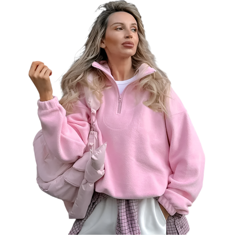 Lisanne – Komfortabel Half-Zip Sweater til Kvinder