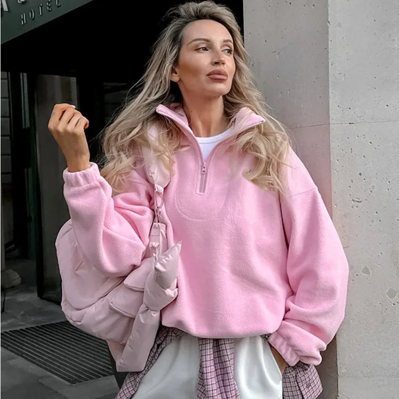 Lisanne – Komfortabel Half-Zip Sweater til Kvinder