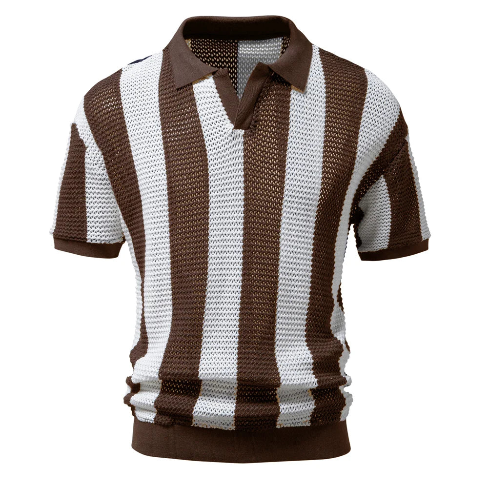Enzo – Retro Mesh Strikket Herrepolo