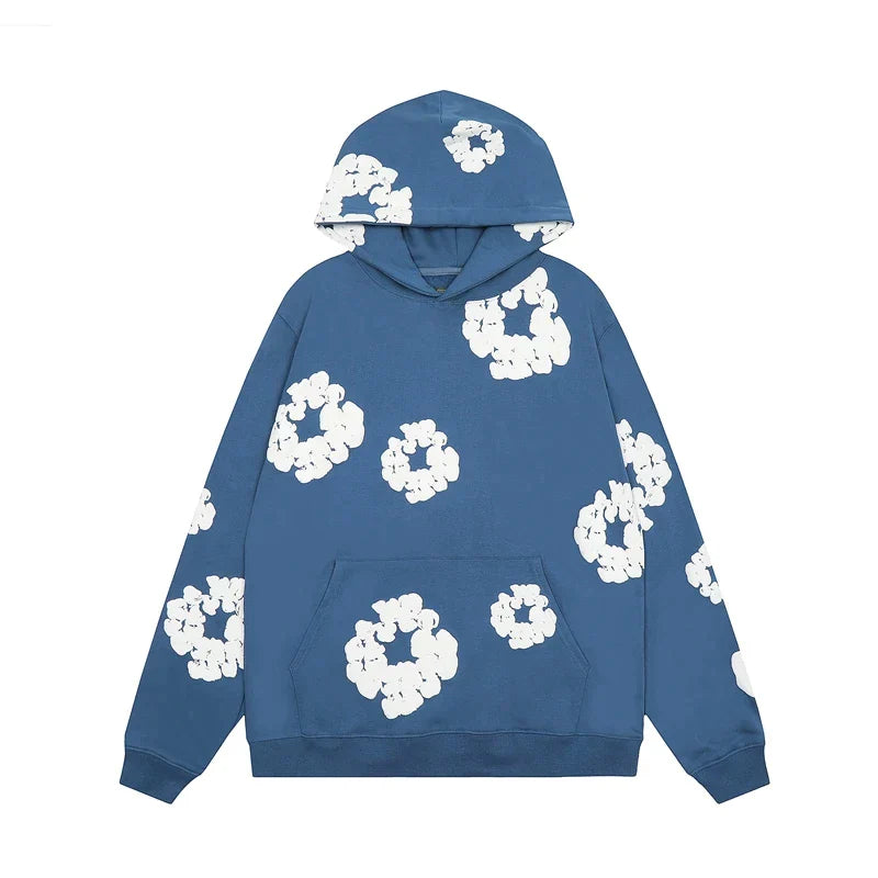 ModaDenimo - Viral denim unisex floral hoodie