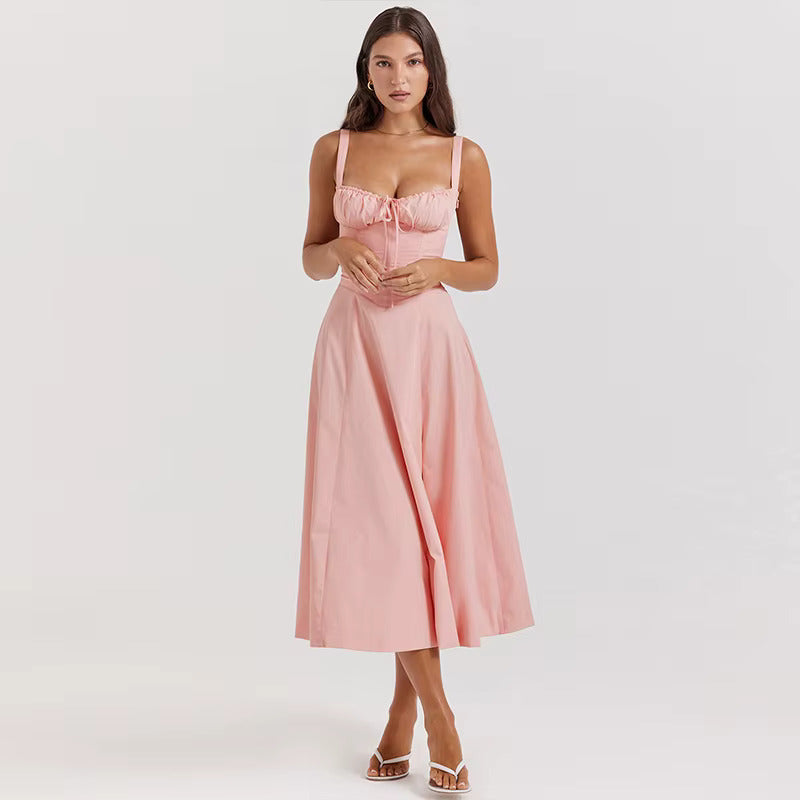 Clara – Snøre Sommerkjole med Blomsterprint til Kvinder